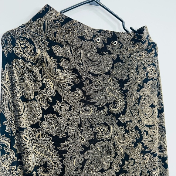 Vintage Susan Lawrence Paisley Black and Gold Maxi Skirt Victorian Layering - Picture 3 of 7